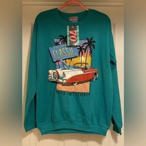 Vtg 80s Speed Limit 70 California Classic Car Pullover Sweatshirt